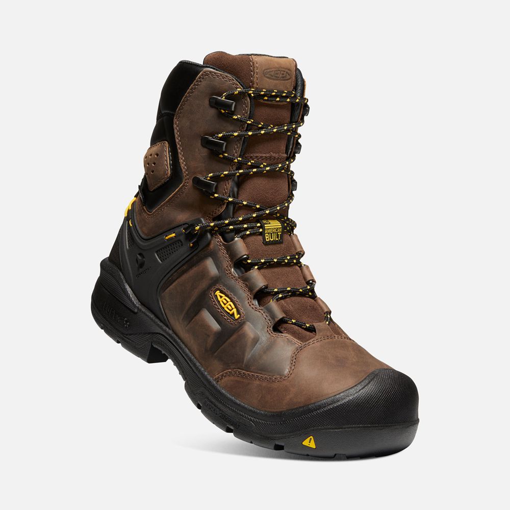 Keen Trekking Bot Erkek Kahverengi - Dover 8\" Waterproof (Carbon-Fiber Toe) - Türkiye PFOA93287